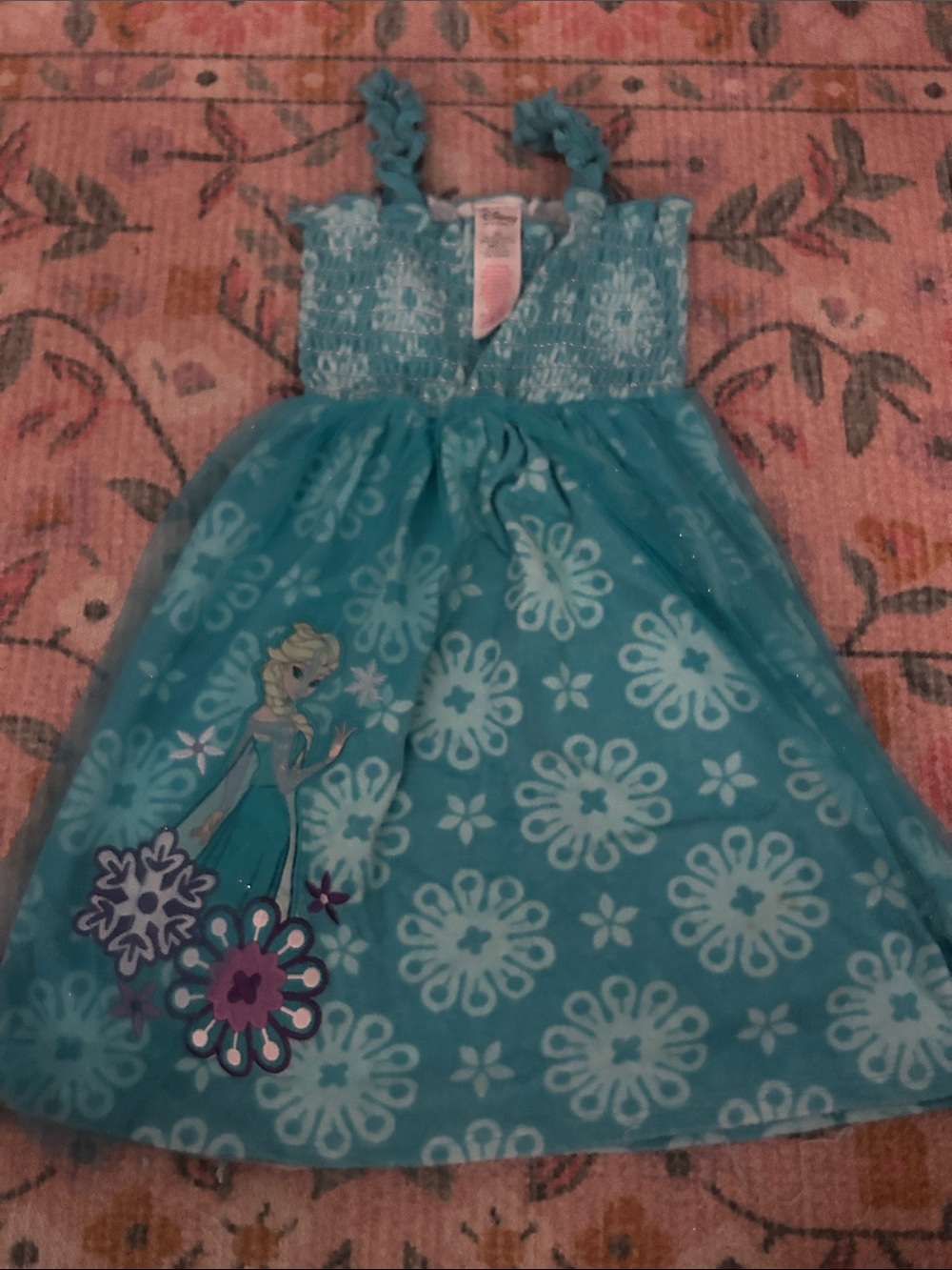 Disney Teal Elsa Snowflake Dress for Girls